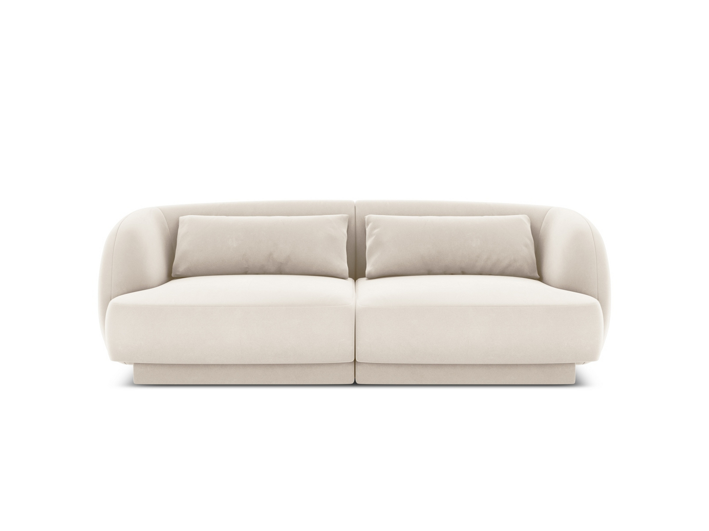 Cosmopolitan Design samettisohva, "Tulum", 2-istuttava, 180 × 90 × 70 cm, Bluvel, mustat muovijalat