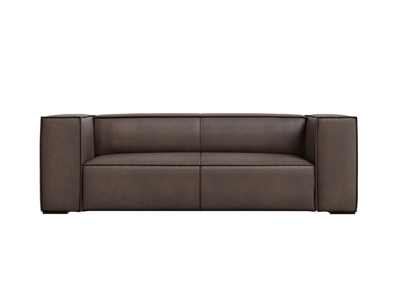 Cosmopolitan Design nahka sohva, "Turin", 2-istuttava, 212 × 100 × 68 cm, Granada, mustat pyökkijalat