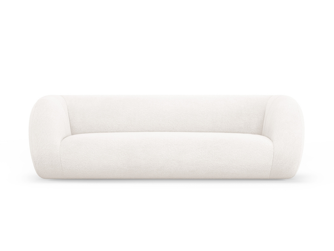 Cosmopolitan Design bouclé-sohva, "Essen", 3-istuttava, 230 × 95 × 86 cm, Baloo, mustat muovijalat