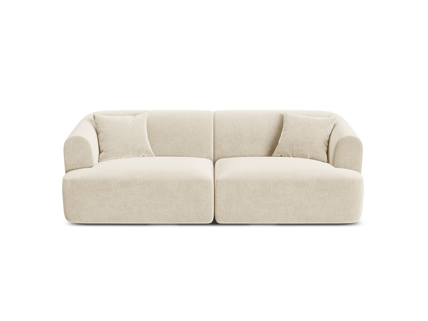 Cosmopolitan Design samettimoduulisohva, "Campi", 3-istuttava, 220 × 90 × 70 cm, Vogue, mustat muovijalat