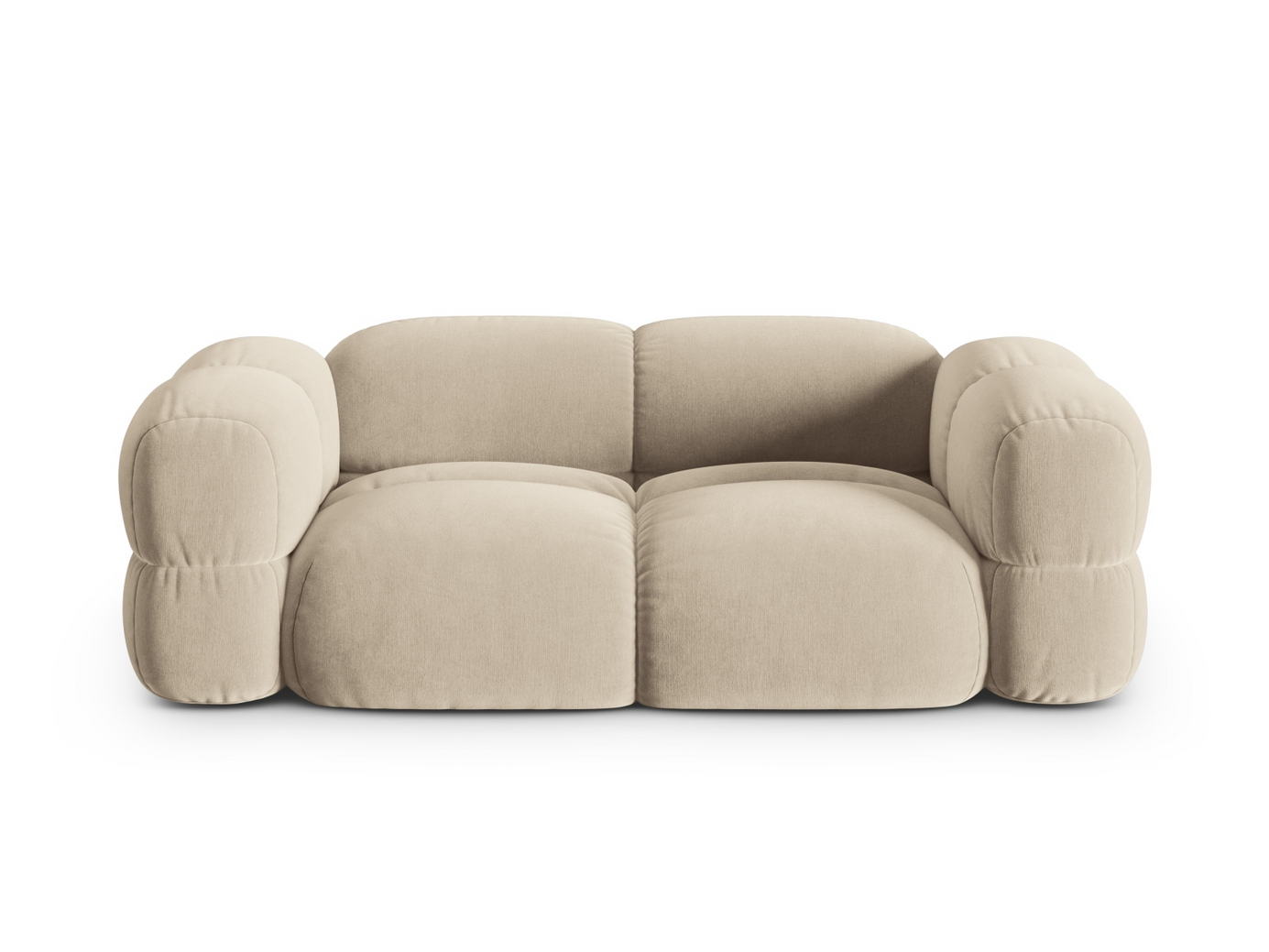 Cosmopolitan Design samettisohva, "Loretto", 3-istuttava, 210 × 100 × 68 cm, Vogue, mustat muovijalat