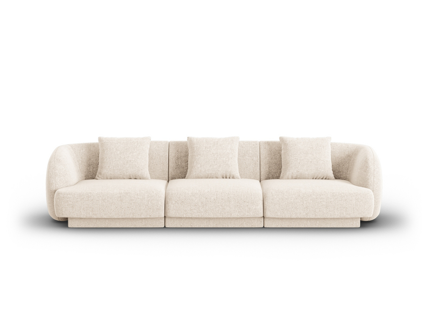 Cosmopolitan Design sohva, "Tulum", 3-istuttava, 255 × 90 × 70 cm, Haga, mustat muovijalat