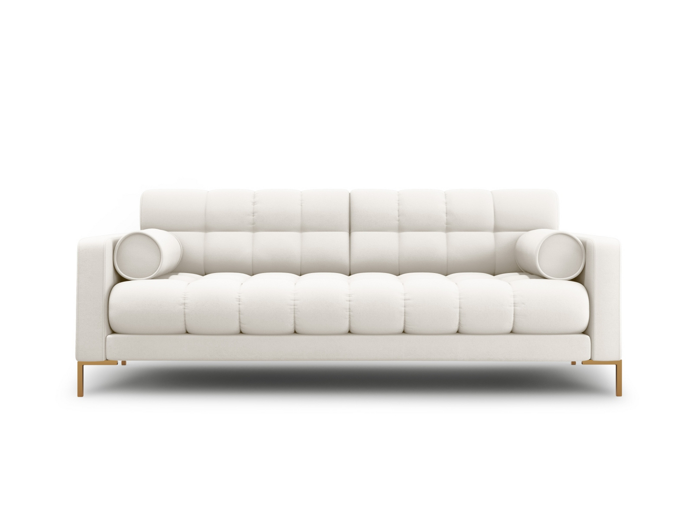Cosmopolitan Design sohva, "Bali", 3-istuttava, 177 × 96 × 75 cm, Neve, kullanväriset metallijalat