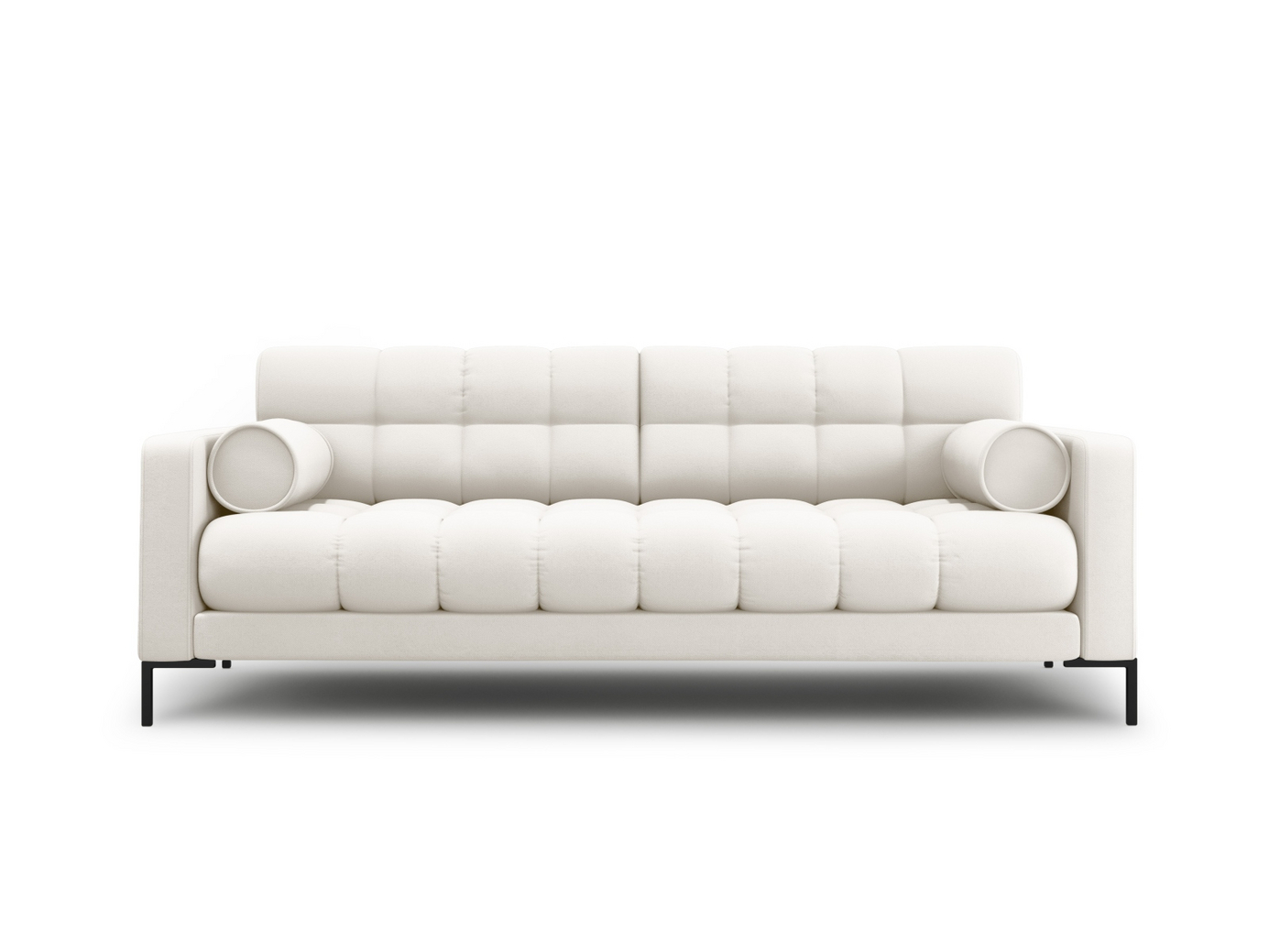 Cosmopolitan Design sohva, "Bali", 3-istuttava, 177 × 96 × 75 cm, Neve, mustat metallijalat