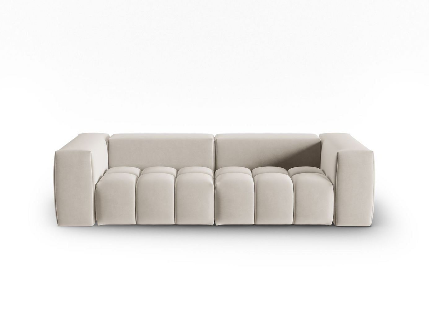 Cosmopolitan Design samettimoduulisohva, "Verona", 3-istuttava, 230 × 85 × 70 cm, Casino, mustat muovijalat