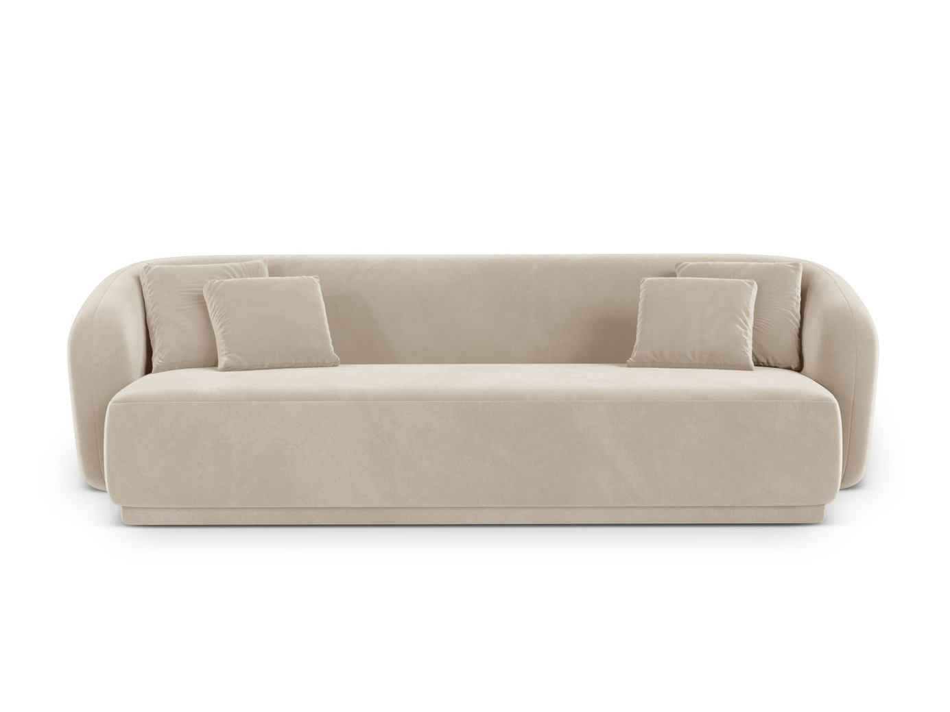 Cosmopolitan Design samettisohva, "Gomera", 3-istuttava, 220 × 93 × 74 cm, Salvador, mustat muovijalat