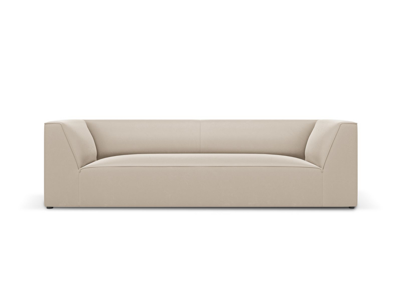 Cosmopolitan Design samettisohva, "Siena", 3-istuttava, 232 × 92 × 69 cm, Salvador, mustat muovijalat