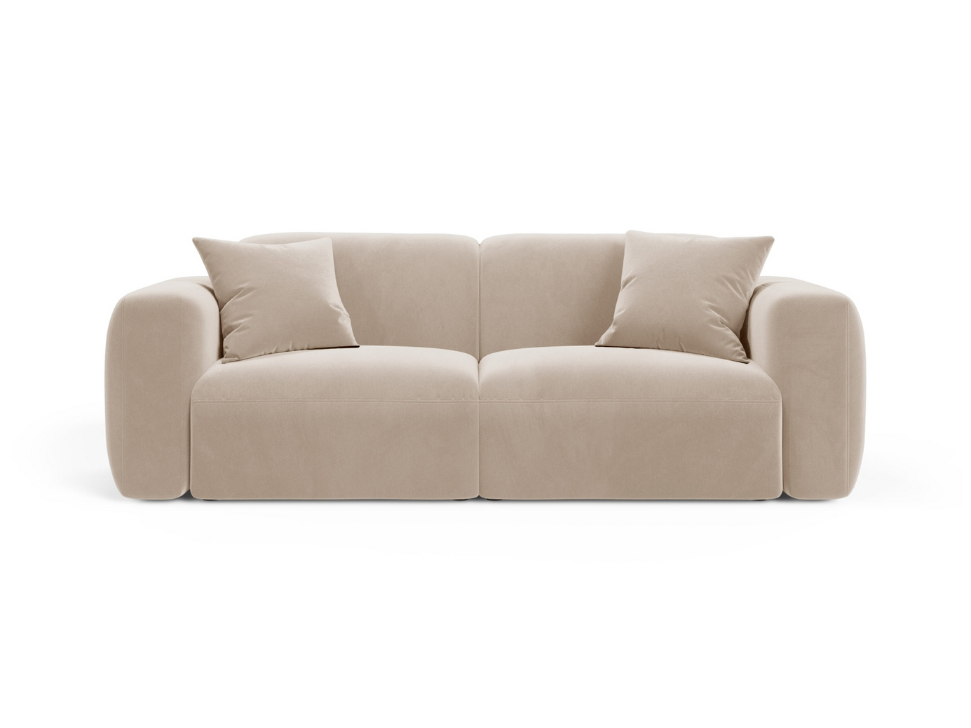 Cosmopolitan Design samettimoduulisohva, "Strino", 3-istuttava, 220 × 98 × 78 cm, Salvador, mustat muovijalat
