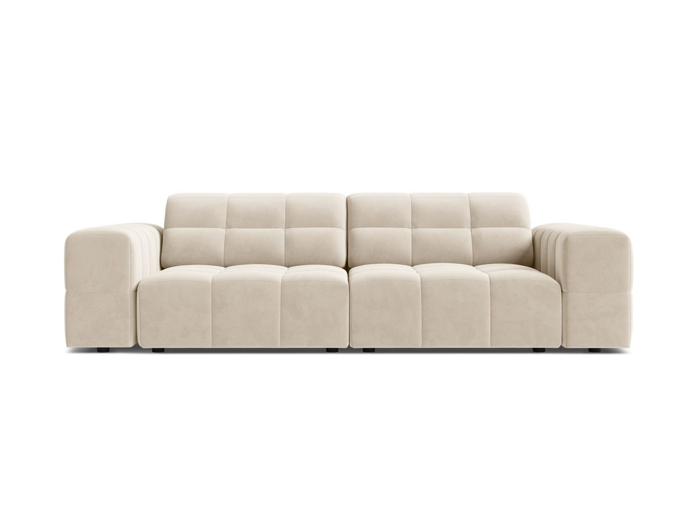 Cosmopolitan Design samettisohva, "Chicago", 3-istuttava, 212 × 102 × 78 cm, Bluvel, mustat muovijalat