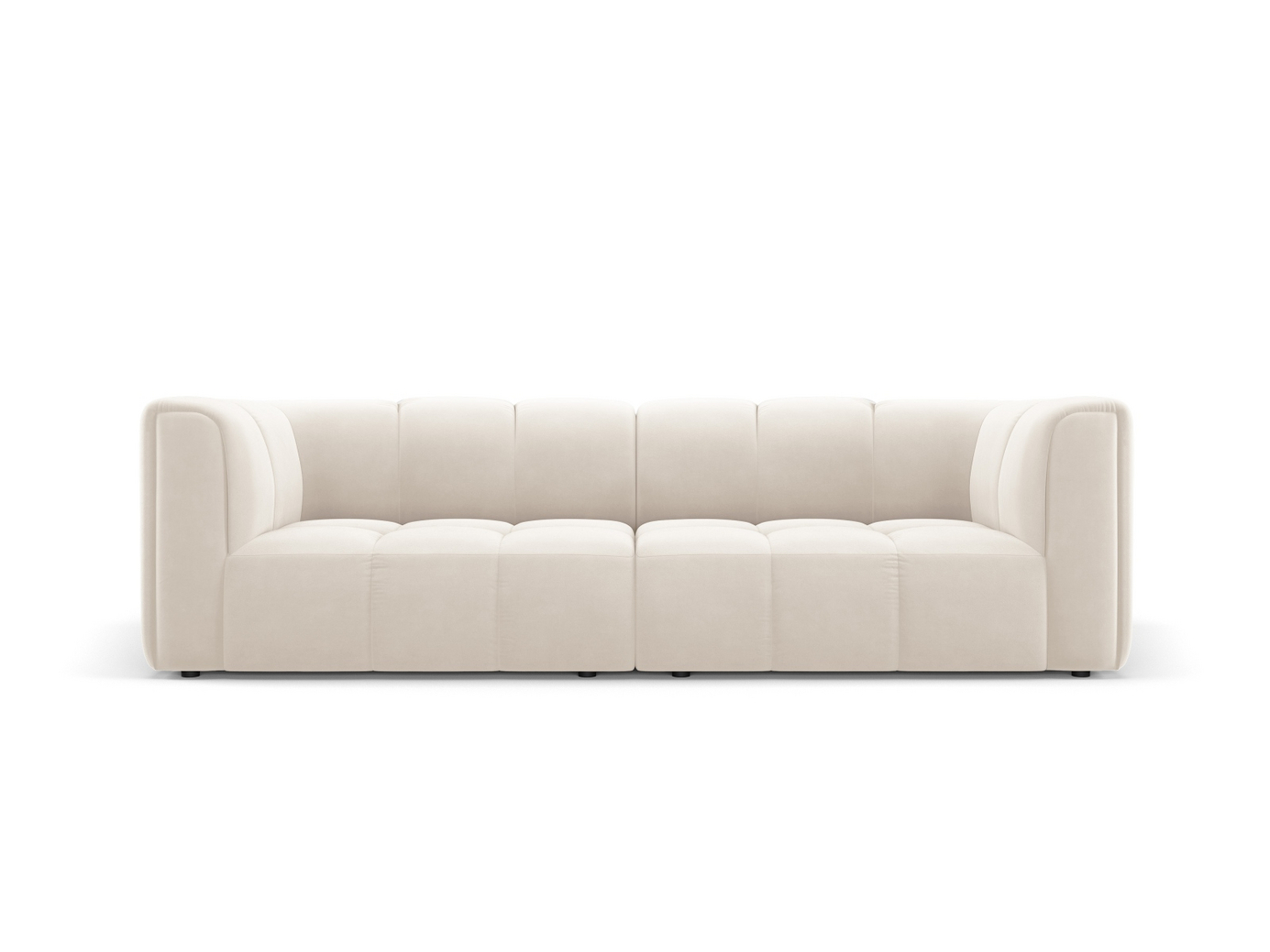 Cosmopolitan Design samettimoduulisohva, "Moritz", 3-istuttava, 226 × 96 × 70 cm, Bluvel, mustat muovijalat