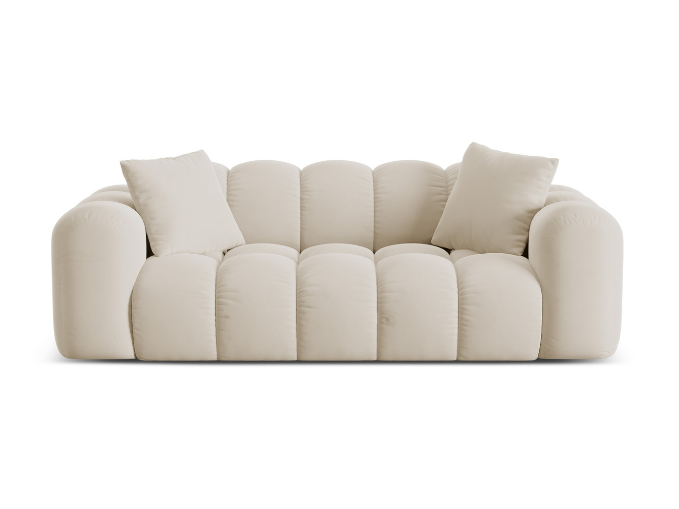 Cosmopolitan Design samettisohva, "Treno", 3-istuttava, 210 × 94 × 70 cm, Bluvel, mustat muovijalat