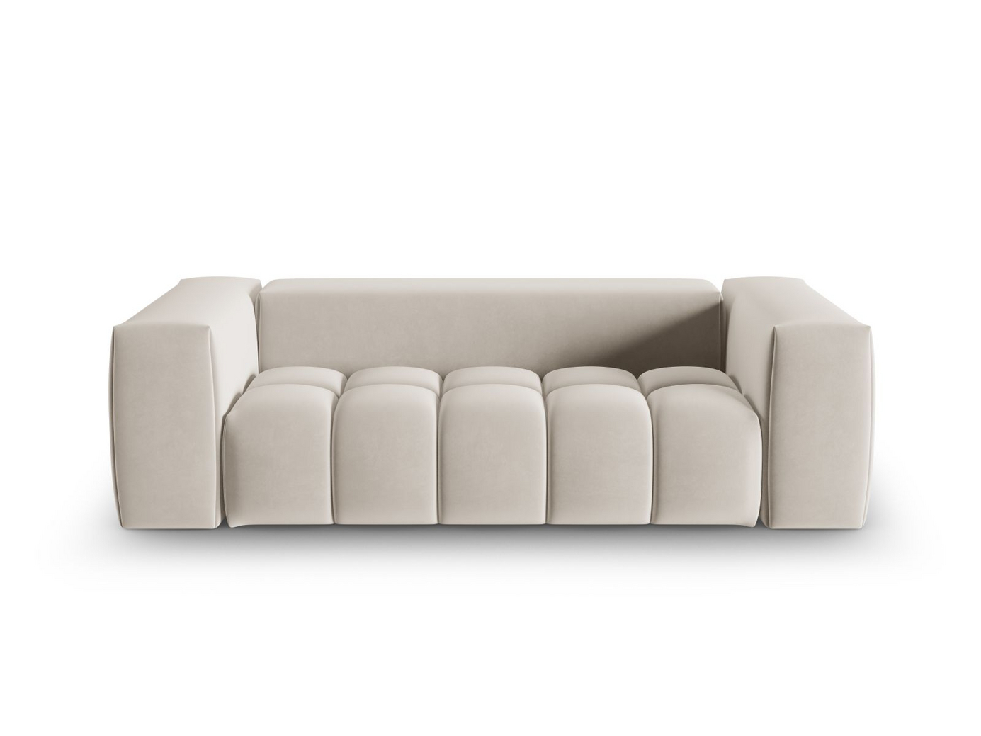 Cosmopolitan Design samettimoduulisohva, "Verona", 3-istuttava, 200 × 85 × 70 cm, Casino, mustat muovijalat