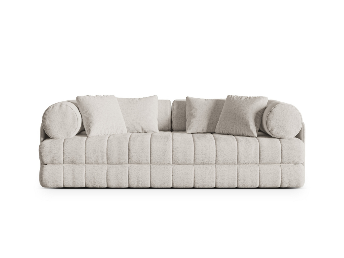 Cosmopolitan Design vuodesohva, "Kemi", 3-istuttava, 206 × 95 × 70 cm, CORAL, mustat metallijalat