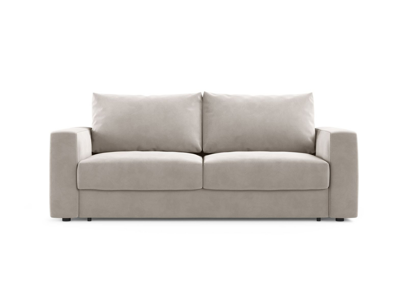 Cosmopolitan Design samettivuodesohva, "Grena", 3-istuttava, 205 × 100 × 90 cm, Salvador, mustat muovijalat