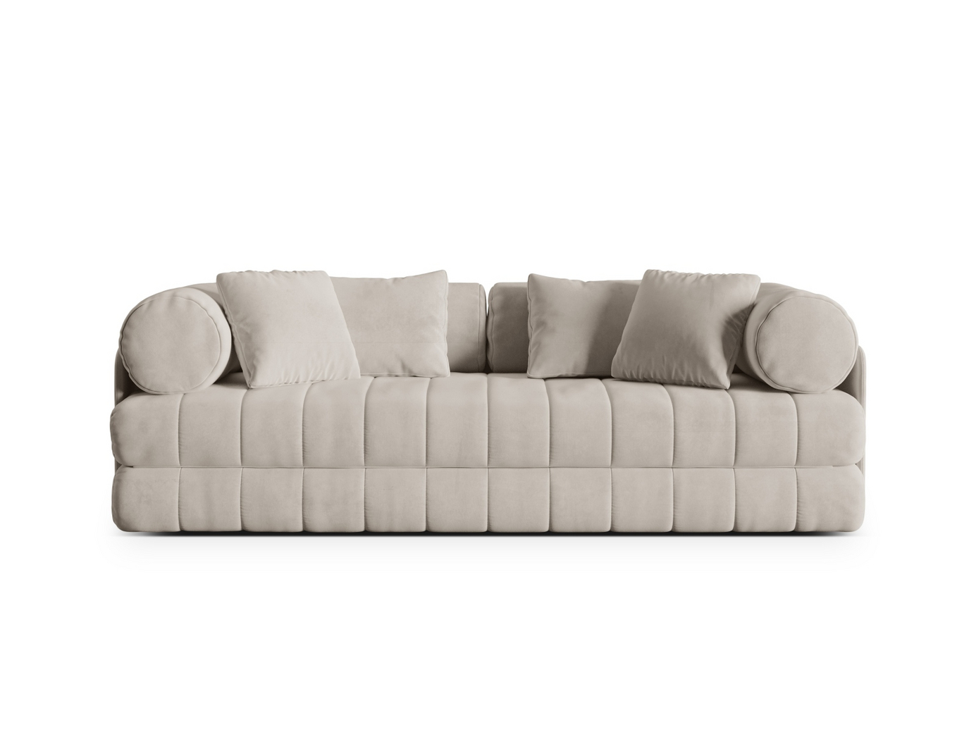 Cosmopolitan Design samettivuodesohva, "Kemi", 3-istuttava, 206 × 95 × 70 cm, Salvador, mustat metallijalat