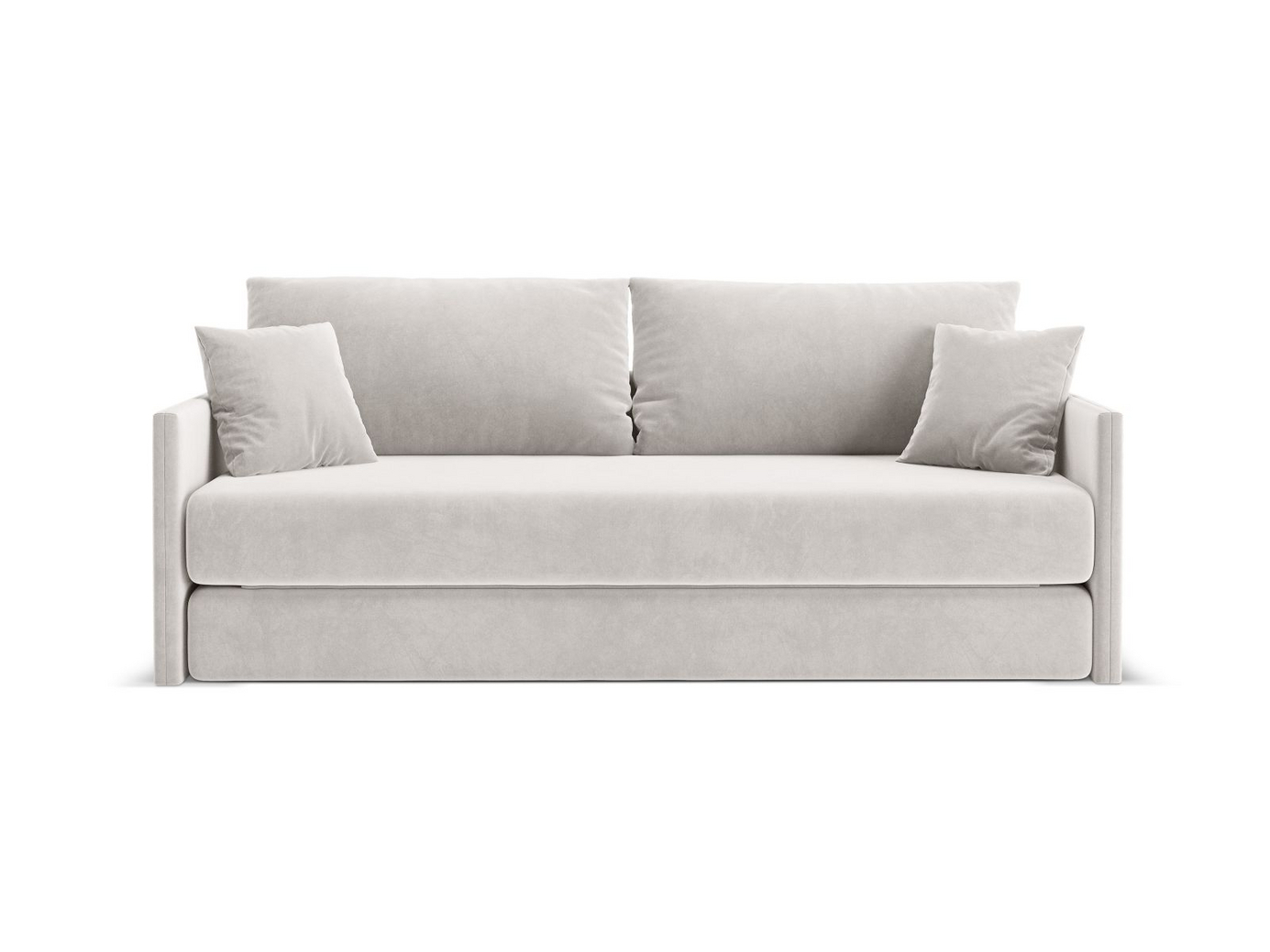 Cosmopolitan Design samettivuodesohva, "Shannon", 3-istuttava, 209 × 94 × 87 cm, Salvador, mustat muovijalat