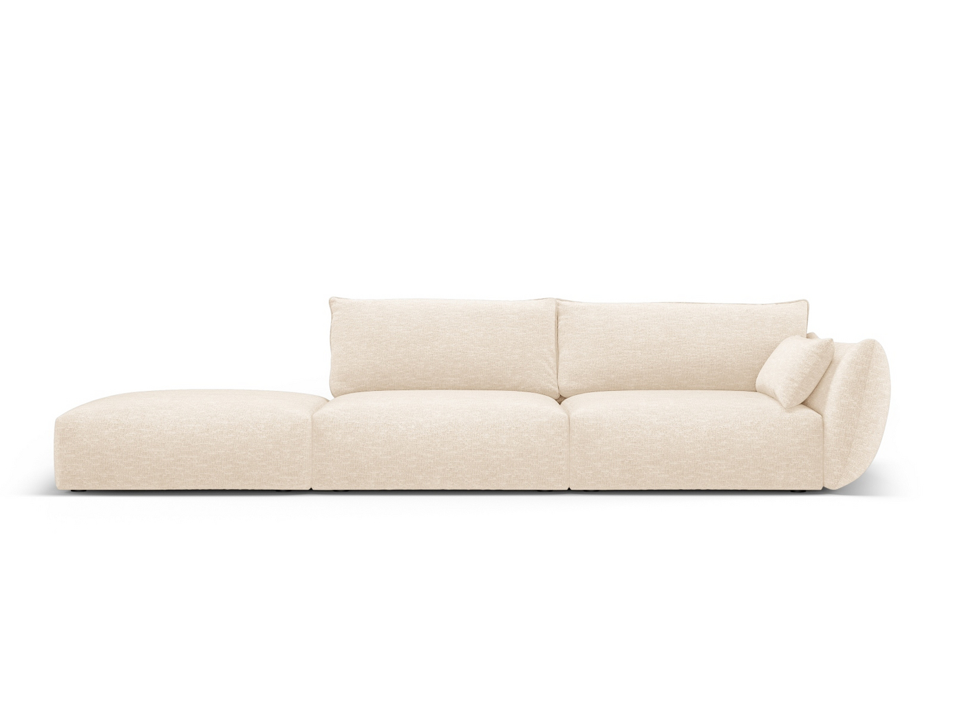 Cosmopolitan Design vasenkätinen sohva, "Matera", 4-istuttava, 264 × 110 × 85 cm, Haga, mustat muovijalat