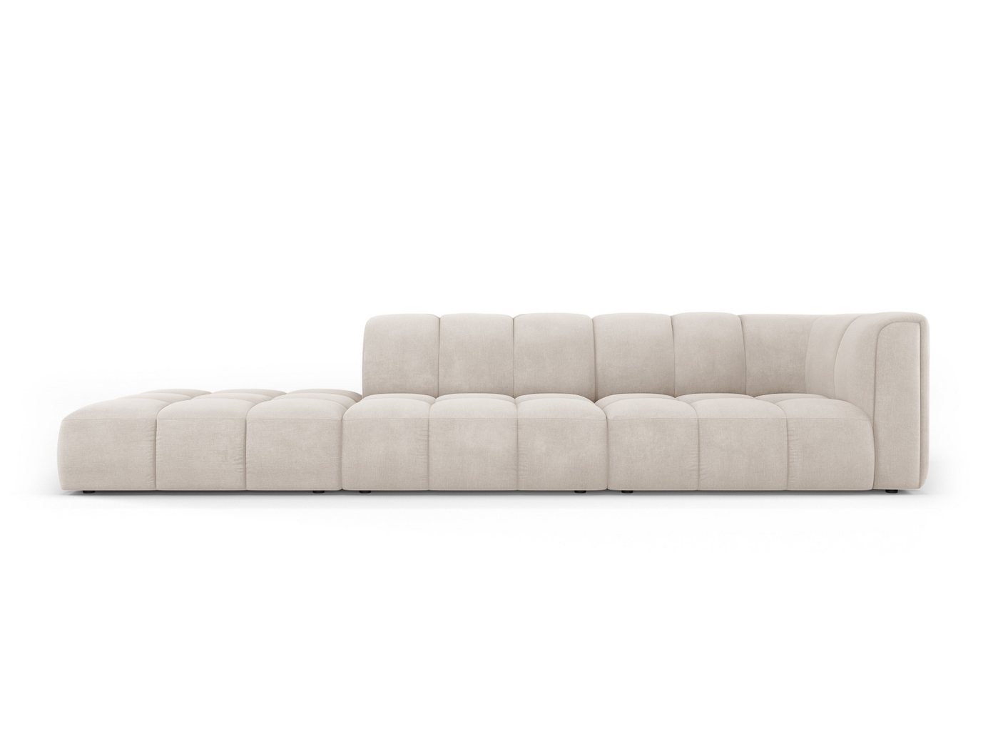 Cosmopolitan Design vasenkätinen moduulisohva, "Moritz", 4-istuttava, 293 × 96 × 70 cm, Rebel, mustat muovijalat
