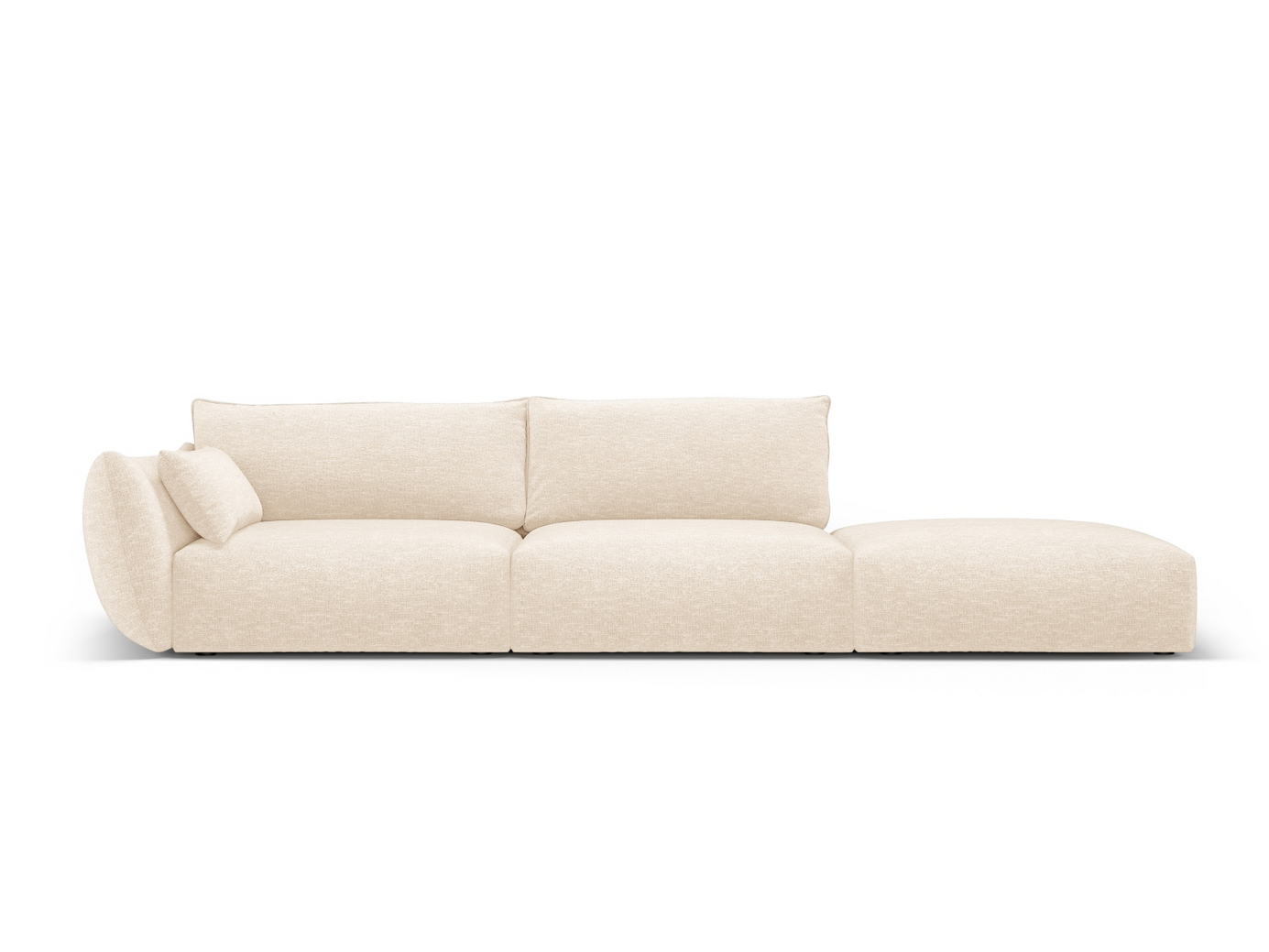 Cosmopolitan Design oikeakätinen sohva, "Matera", 4-istuttava, 264 × 110 × 85 cm, Haga, mustat muovijalat