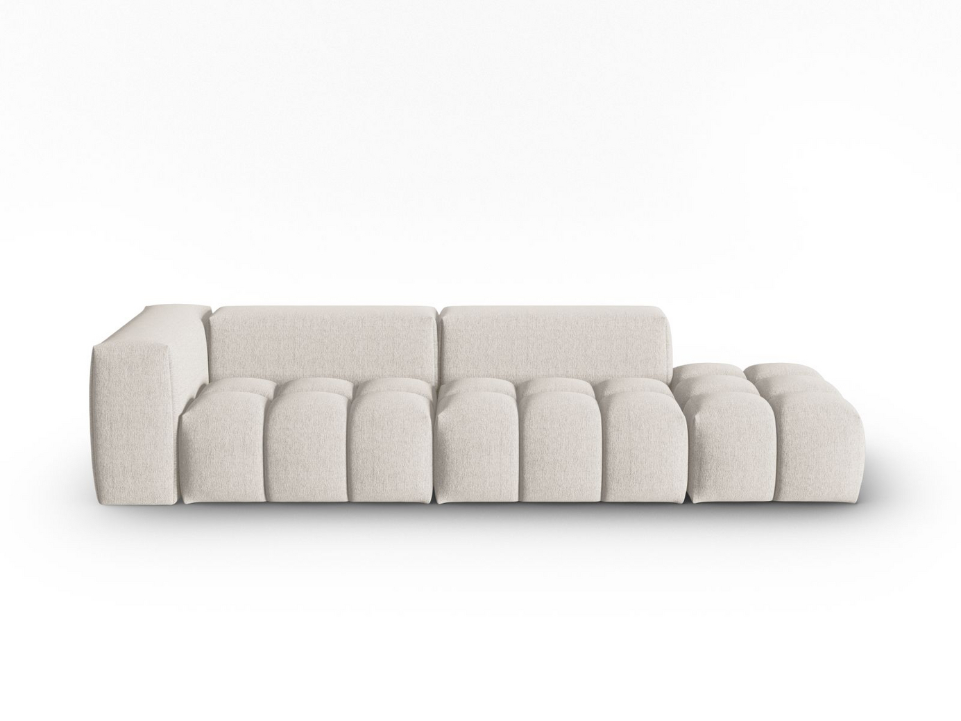Cosmopolitan Design oikeakätinen moduulisohva, "Verona", 4-istuttava, 265 × 85 × 70 cm, Sorella, mustat muovijalat