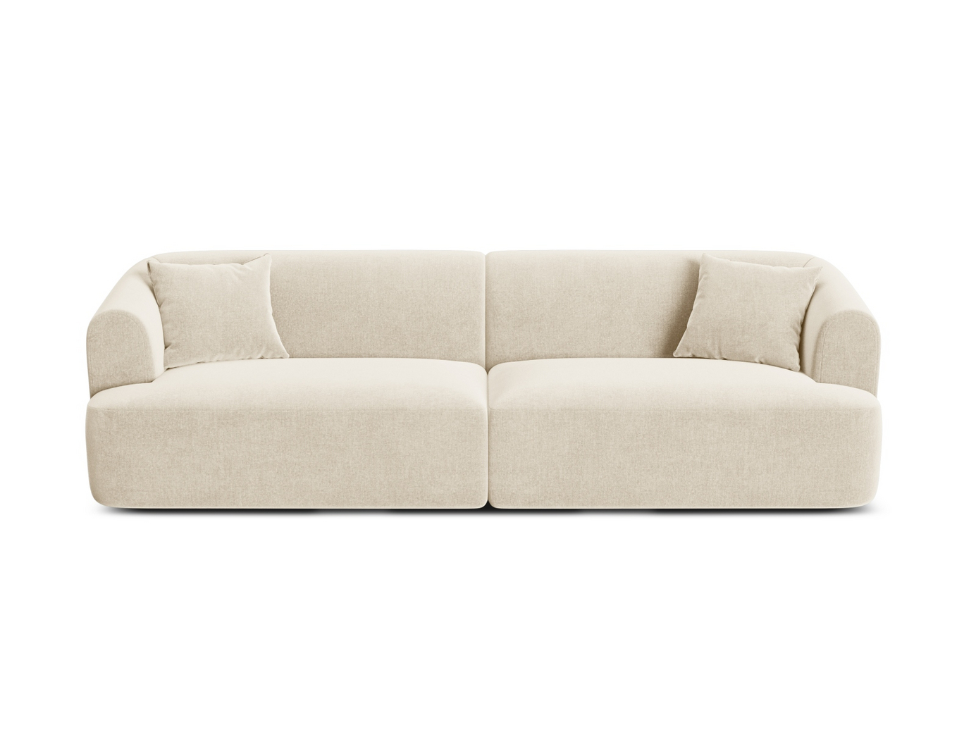 Cosmopolitan Design samettimoduulisohva, "Campi", 4-istuttava, 255 × 90 × 70 cm, Vogue, mustat muovijalat