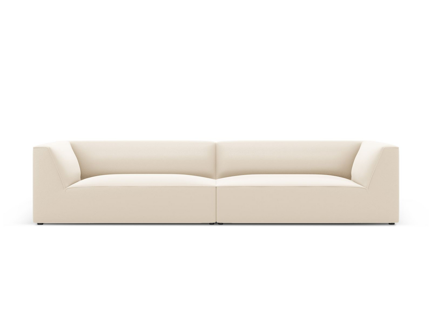 Cosmopolitan Design keinonahkamoduulisohva, "Siena", 4-istuttava, 302 × 93 × 69 cm, Pacifico, mustat muovijalat