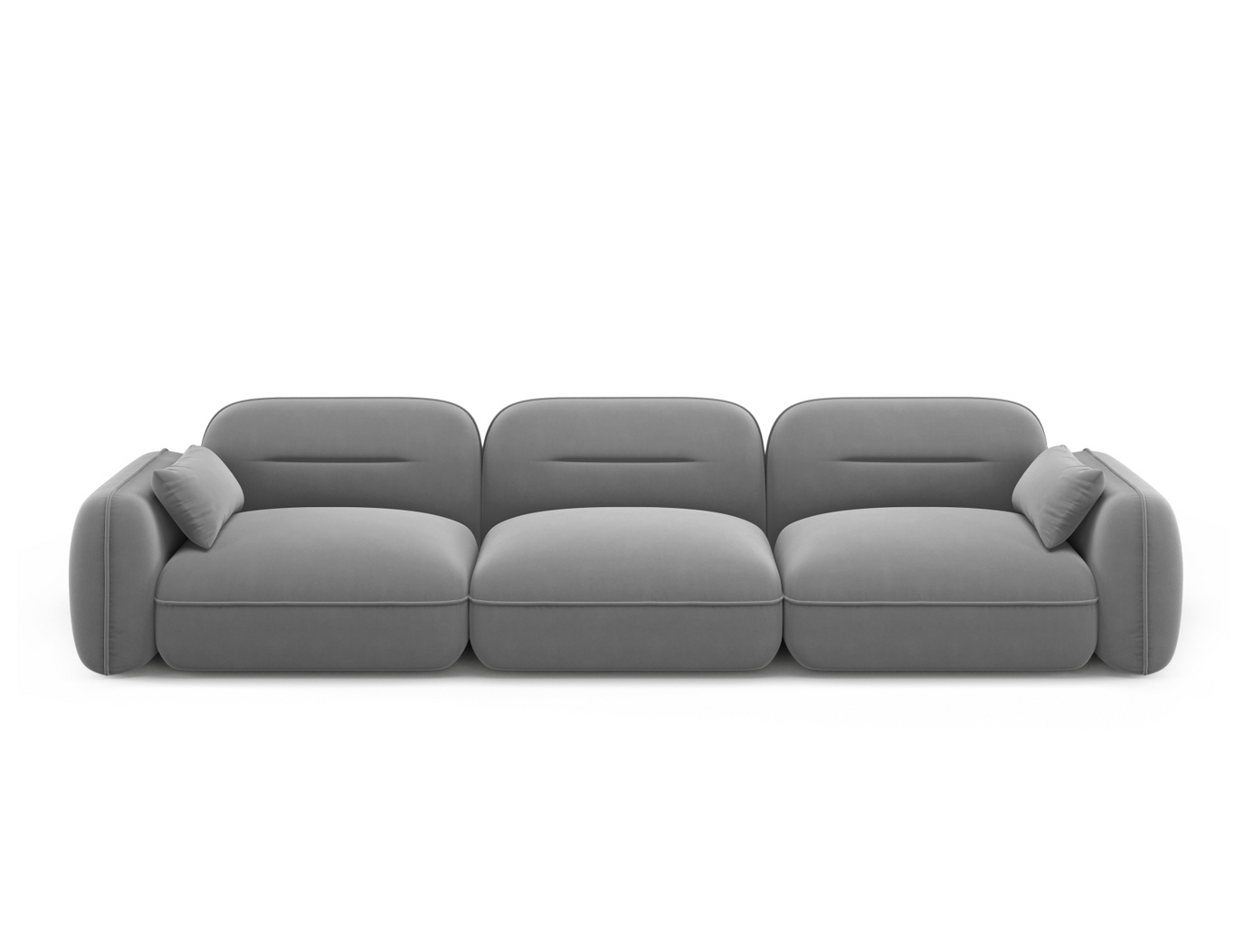 Cosmopolitan Design samettimoduulisohva, "Sydney", 4-istuttava, 320 × 90 × 70 cm, Casino, mustat muovijalat
