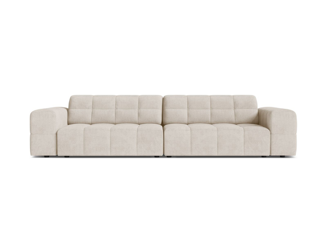 Cosmopolitan Design sohva, "Chicago", 4-istuttava, 252 × 102 × 78 cm, Eden 10, mustat muovijalat
