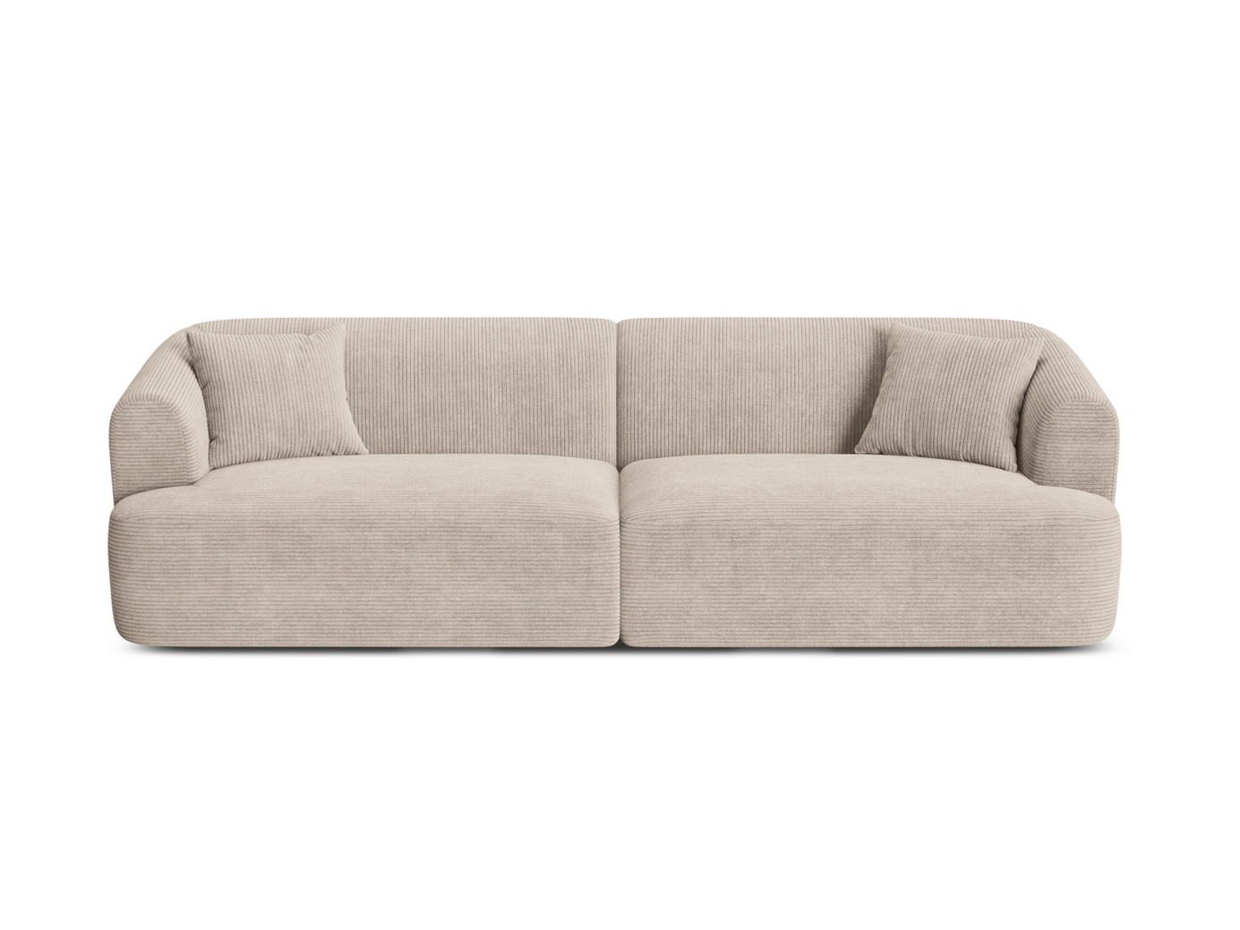 Cosmopolitan Design moduulisohva, "Campi", 4-istuttava, 255 × 90 × 70 cm, Lincoln, mustat muovijalat