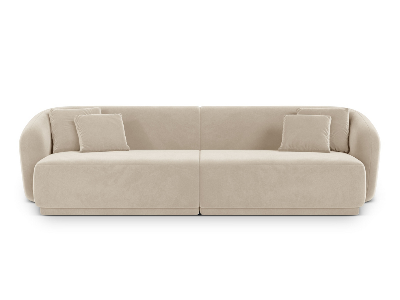 Cosmopolitan Design samettisohva, "Gomera", 4-istuttava, 246 × 93 × 74 cm, Salvador, mustat muovijalat