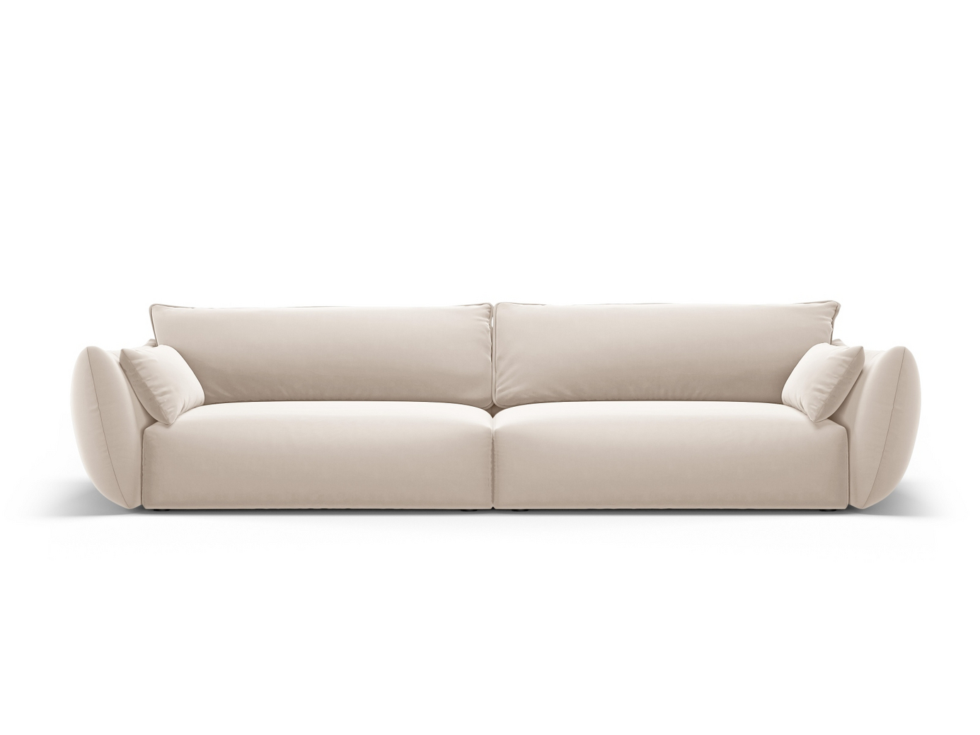 Cosmopolitan Design samettisohva, "Matera", 4-istuttava, 248 × 110 × 85 cm, Salvador, mustat muovijalat