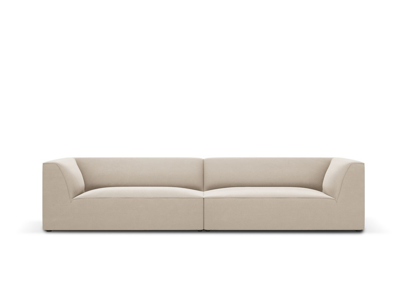 Cosmopolitan Design samettisohva, "Siena", 4-istuttava, 302 × 93 × 69 cm, Salvador, mustat muovijalat