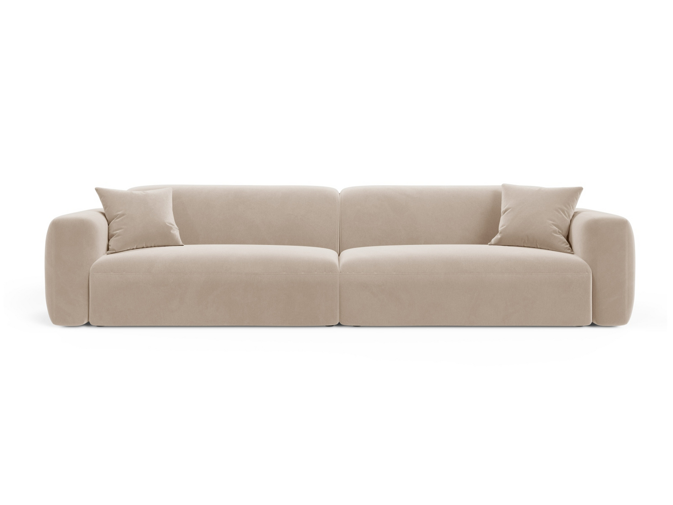Cosmopolitan Design samettimoduulisohva, "Strino", 4-istuttava, 240 × 98 × 78 cm, Salvador, mustat muovijalat