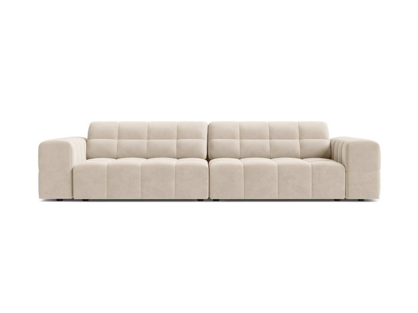 Cosmopolitan Design samettisohva, "Chicago", 4-istuttava, 252 × 102 × 78 cm, Bluvel, mustat muovijalat