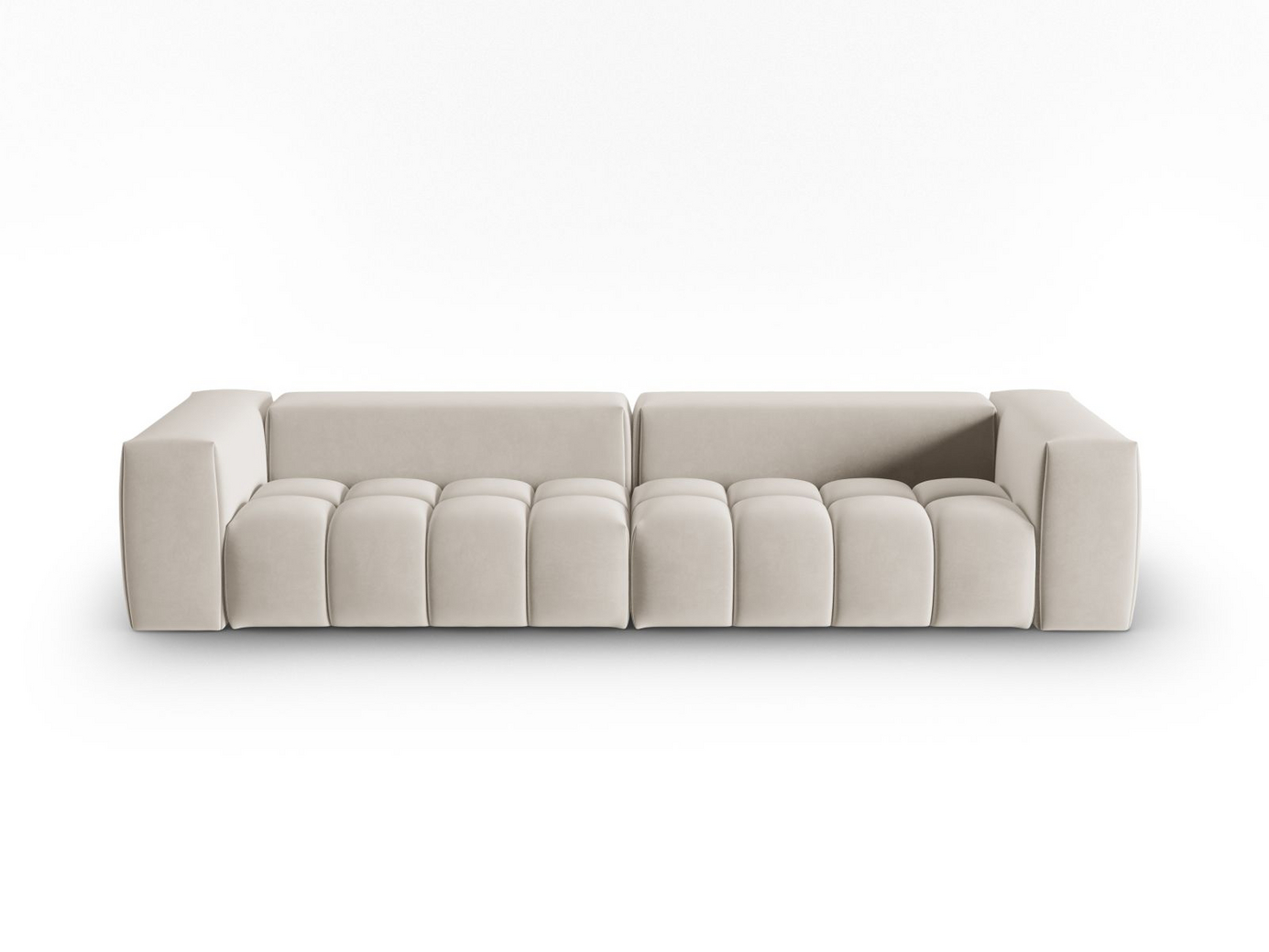 Cosmopolitan Design samettimoduulisohva, "Verona", 5-istuttava, 290 × 85 × 70 cm, Casino, mustat muovijalat