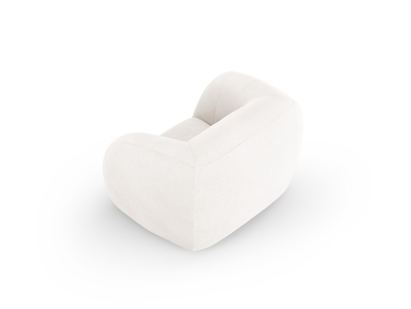 Cosmopolitan Design bouclé-nojatuoli, "Essen", 1-istuttava, 130 × 95 × 86 cm, Baloo, mustat muovijalat