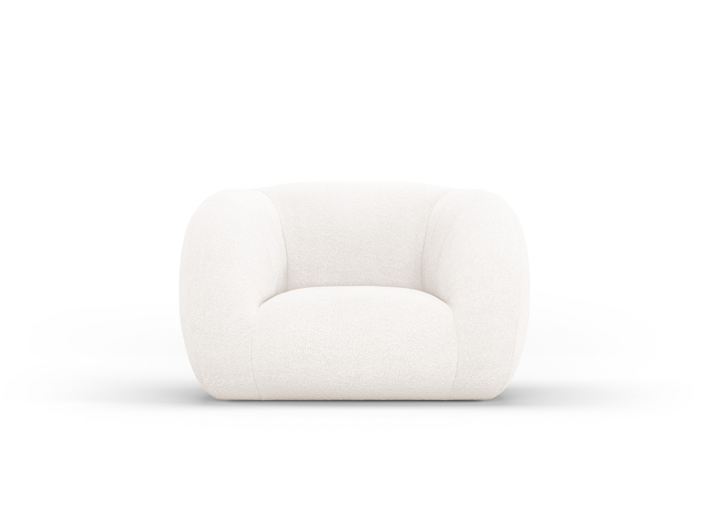 Cosmopolitan Design bouclé-nojatuoli, Essen, 1-istuttava, 130 × 95 × 86 cm, Baloo, mustat muovijalat