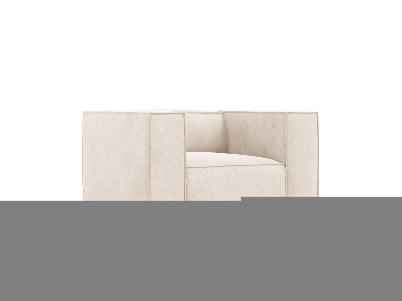 Cosmopolitan Design nojatuoli, "Turin", 1-istuttava, 113 × 95 × 68 cm, Rosario, mustat pyökkijalat