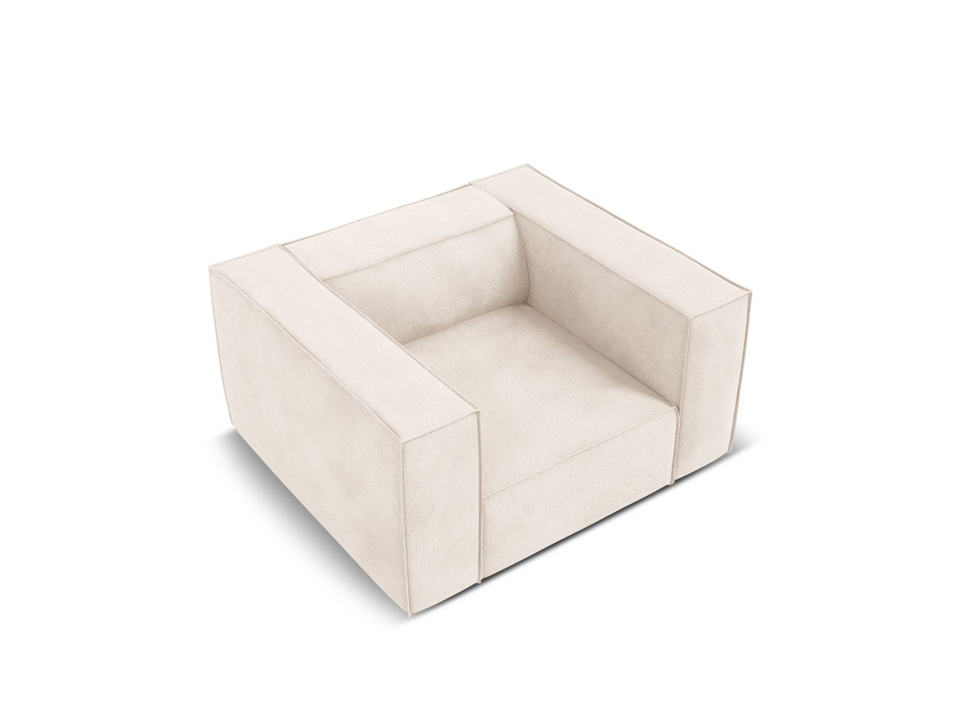Cosmopolitan Design nojatuoli, "Turin", 1-istuttava, 113 × 95 × 68 cm, Rosario, mustat pyökkijalat