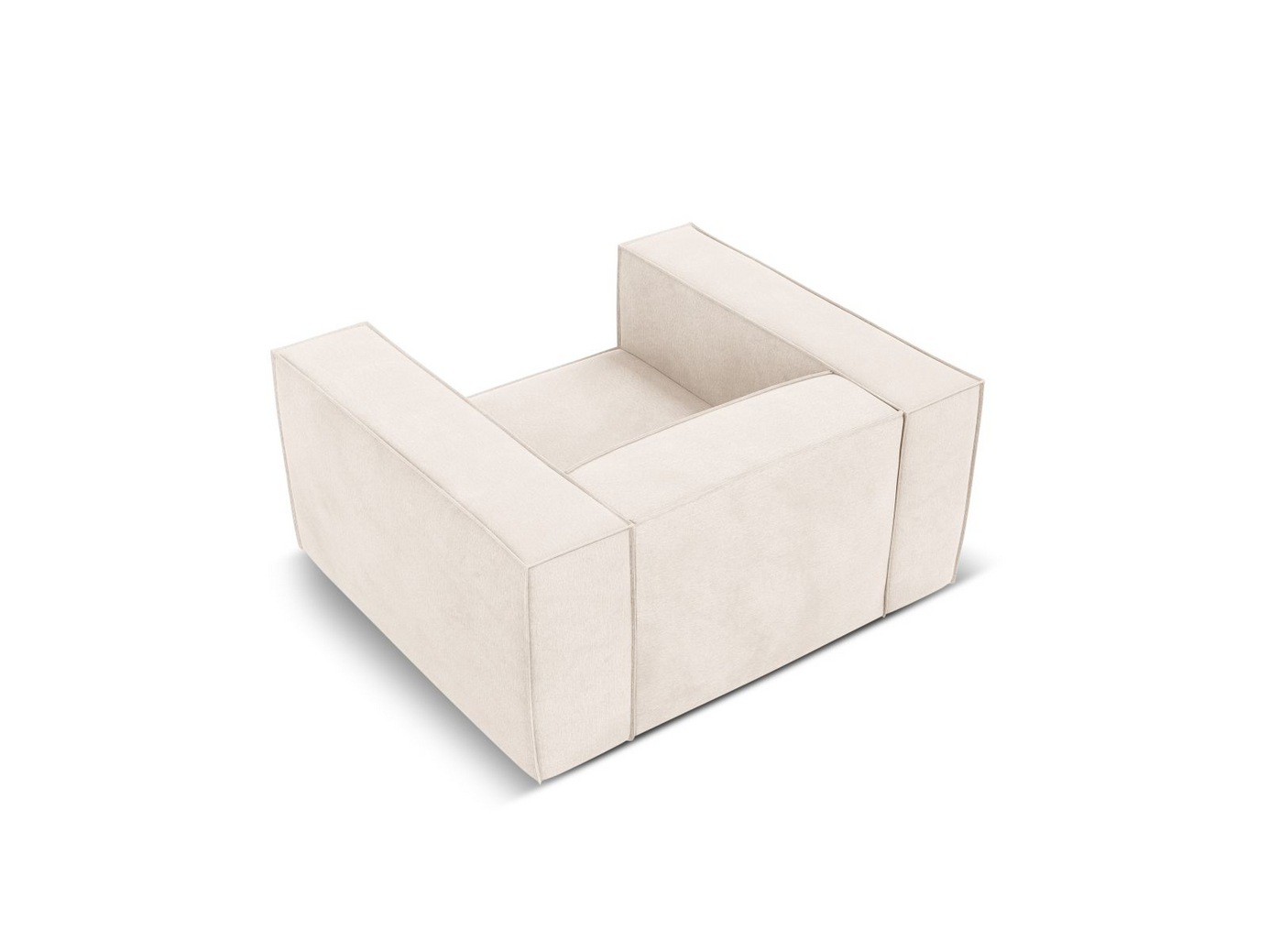 Cosmopolitan Design nojatuoli, "Turin", 1-istuttava, 113 × 95 × 68 cm, Rosario, mustat pyökkijalat