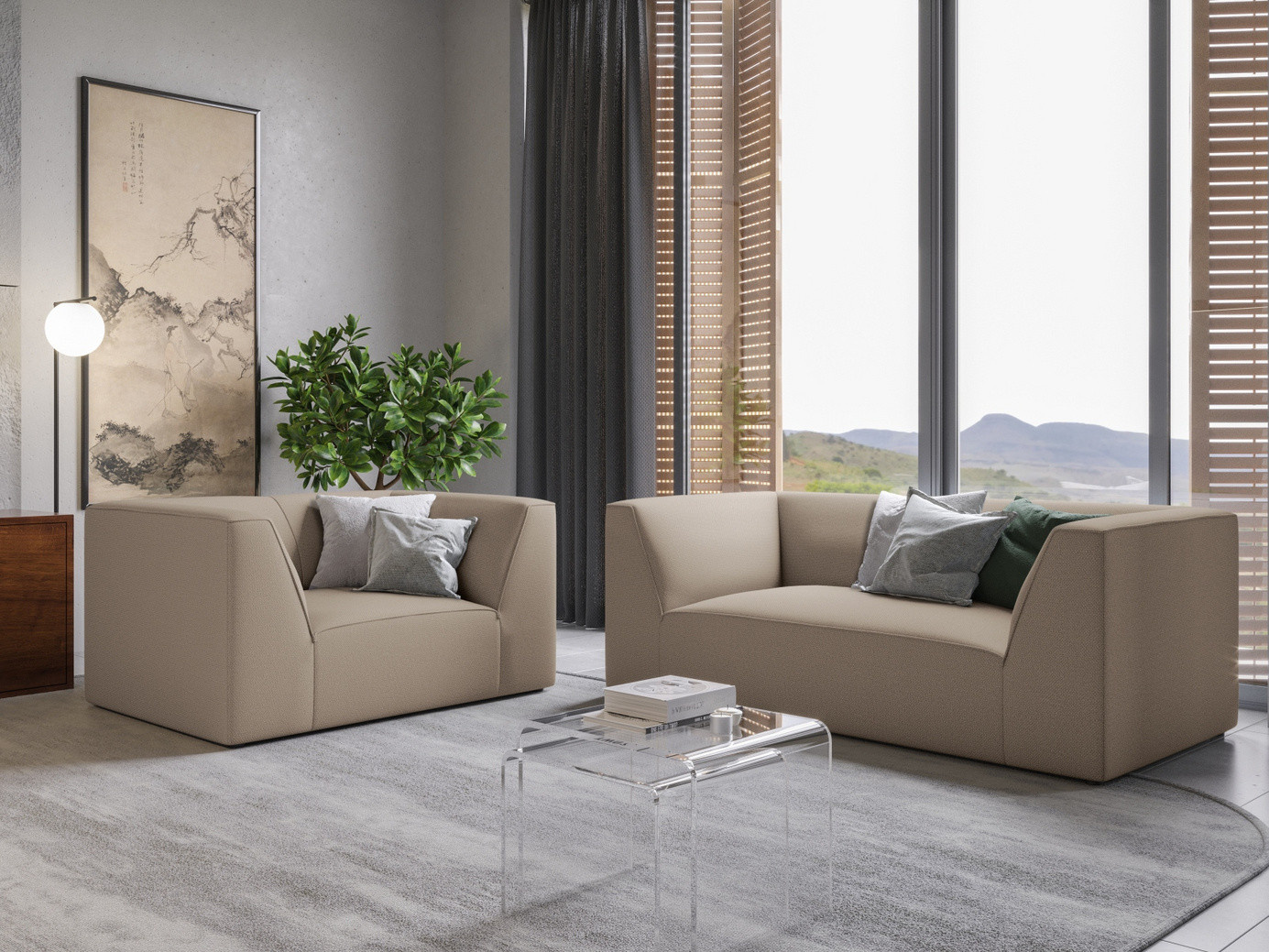Cosmopolitan Design nojatuoli, "Siena", 1-istuttava, 120 × 92 × 69 cm, Ottawa, mustat muovijalat