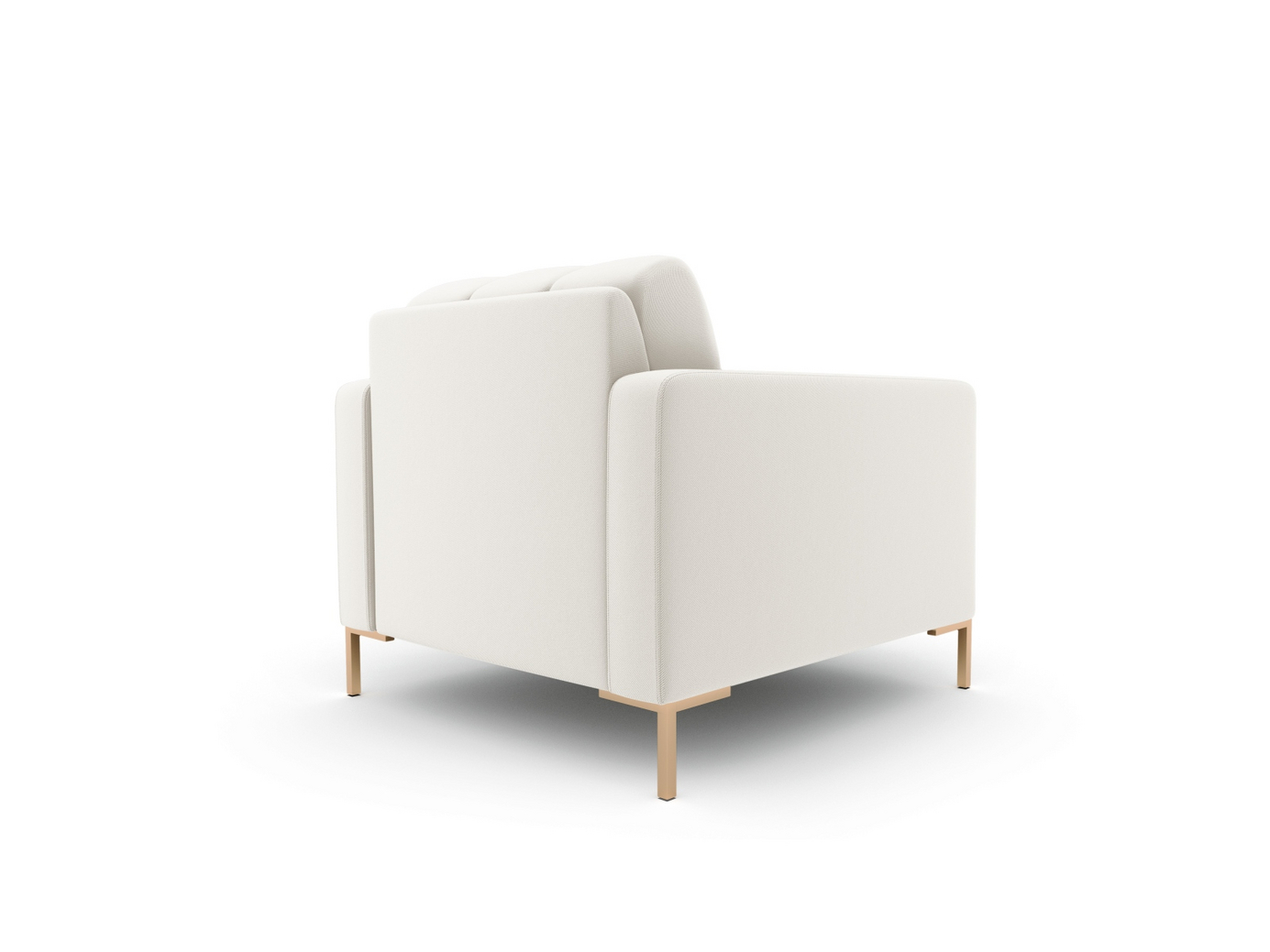 Cosmopolitan Design nojatuoli, "Bali", 1-istuttava, 87 × 96 × 75 cm, Neve, kullanväriset metallijalat