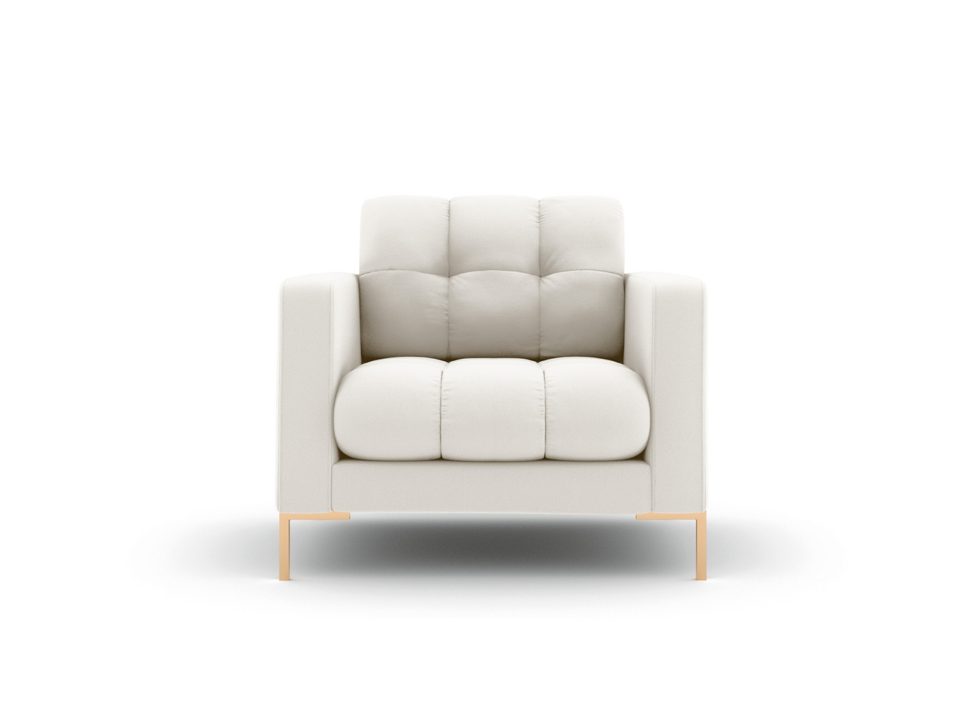 Cosmopolitan Design nojatuoli, Bali, 1-istuttava, 87 × 96 × 75 cm, Neve, kullanväriset metallijalat