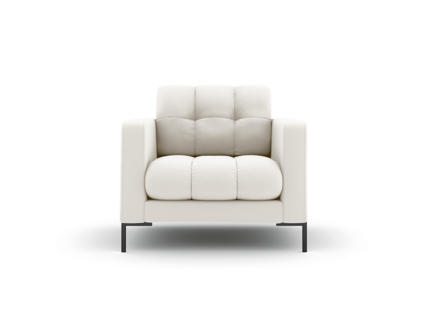 Cosmopolitan Design nojatuoli, Bali, 1-istuttava, 87 × 96 × 75 cm, Neve, mustat metallijalat