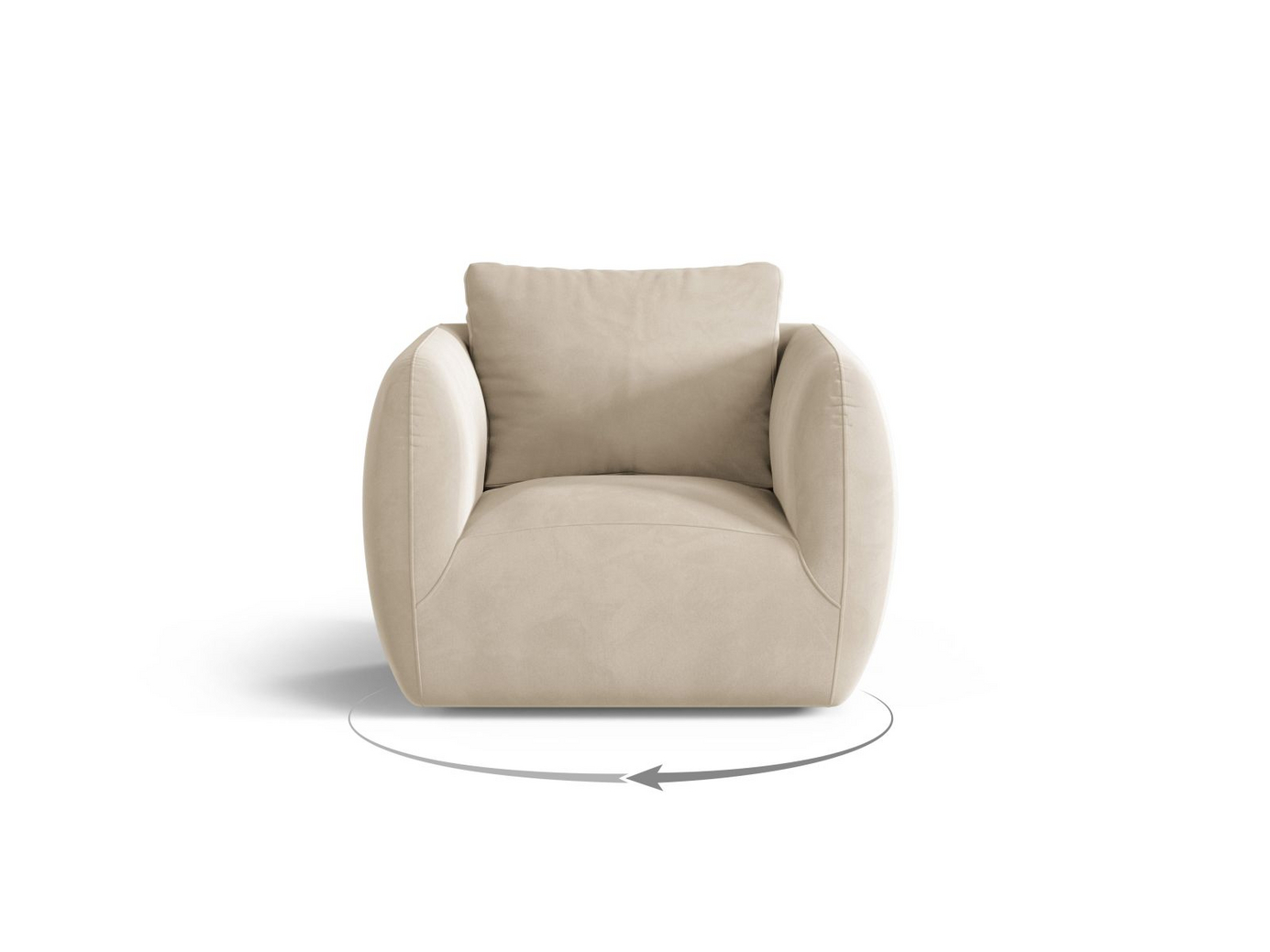 Cosmopolitan Design samettinojatuoli, Nimes, 1-istuttava, 95,5 × 87 × 80 cm, Casino, hopeanväriset metallijalat