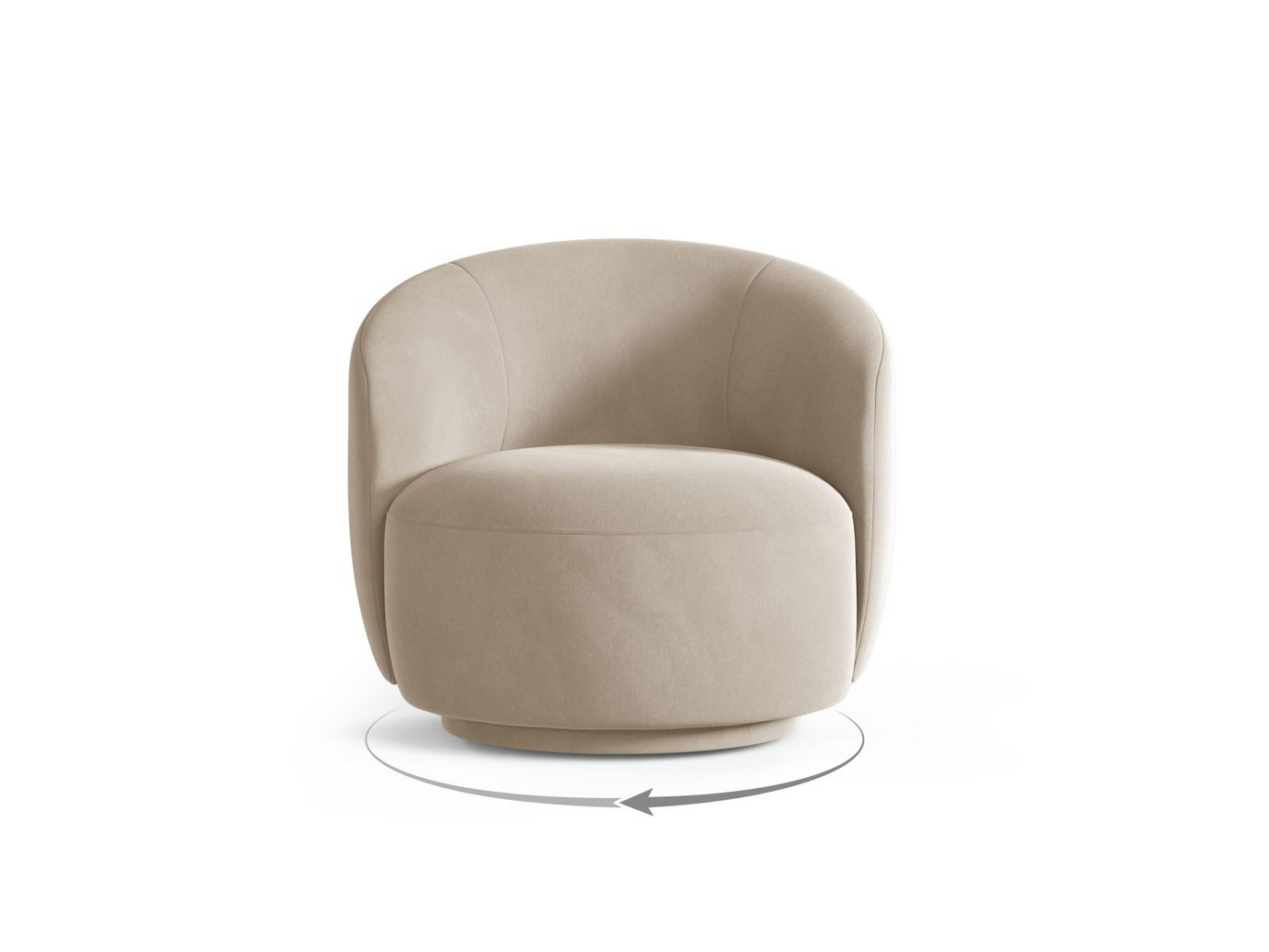Cosmopolitan Design kääntyvä samettinojatuoli, Savona, 1-istuttava, 86 × 83 × 76,5 cm, Casino, kangaspäällysteiset jalat