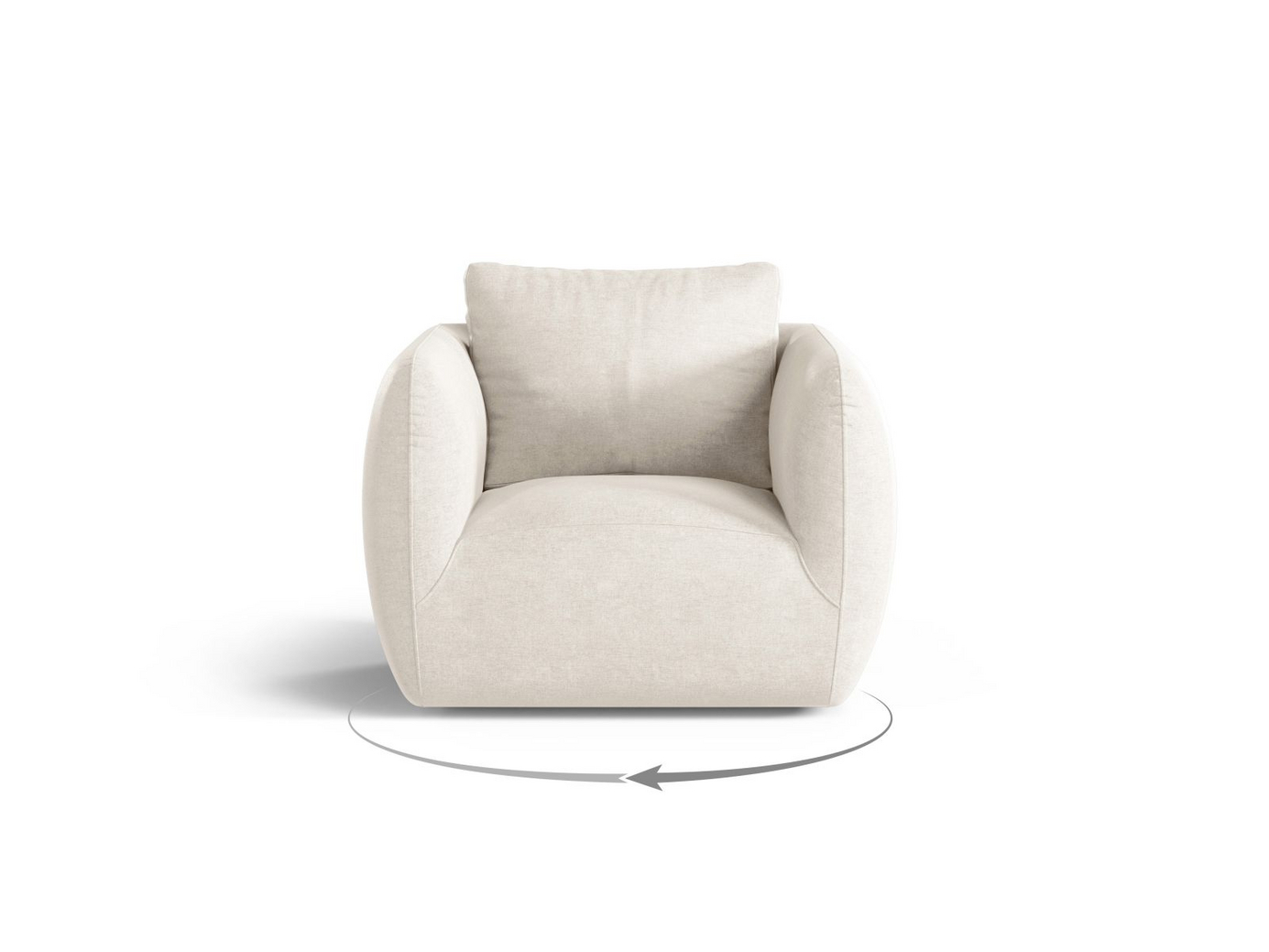 Cosmopolitan Design nojatuoli, Nimes, 1-istuttava, 95,5 × 87 × 80 cm, Wind, hopeanväriset metallijalat