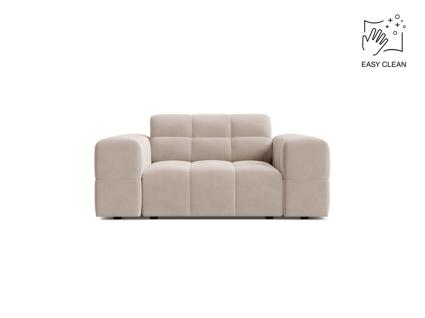 Cosmopolitan Design samettinojatuoli, Chicago, 1-istuttava, 132 × 102 × 78 cm, Venus, mustat muovijalat