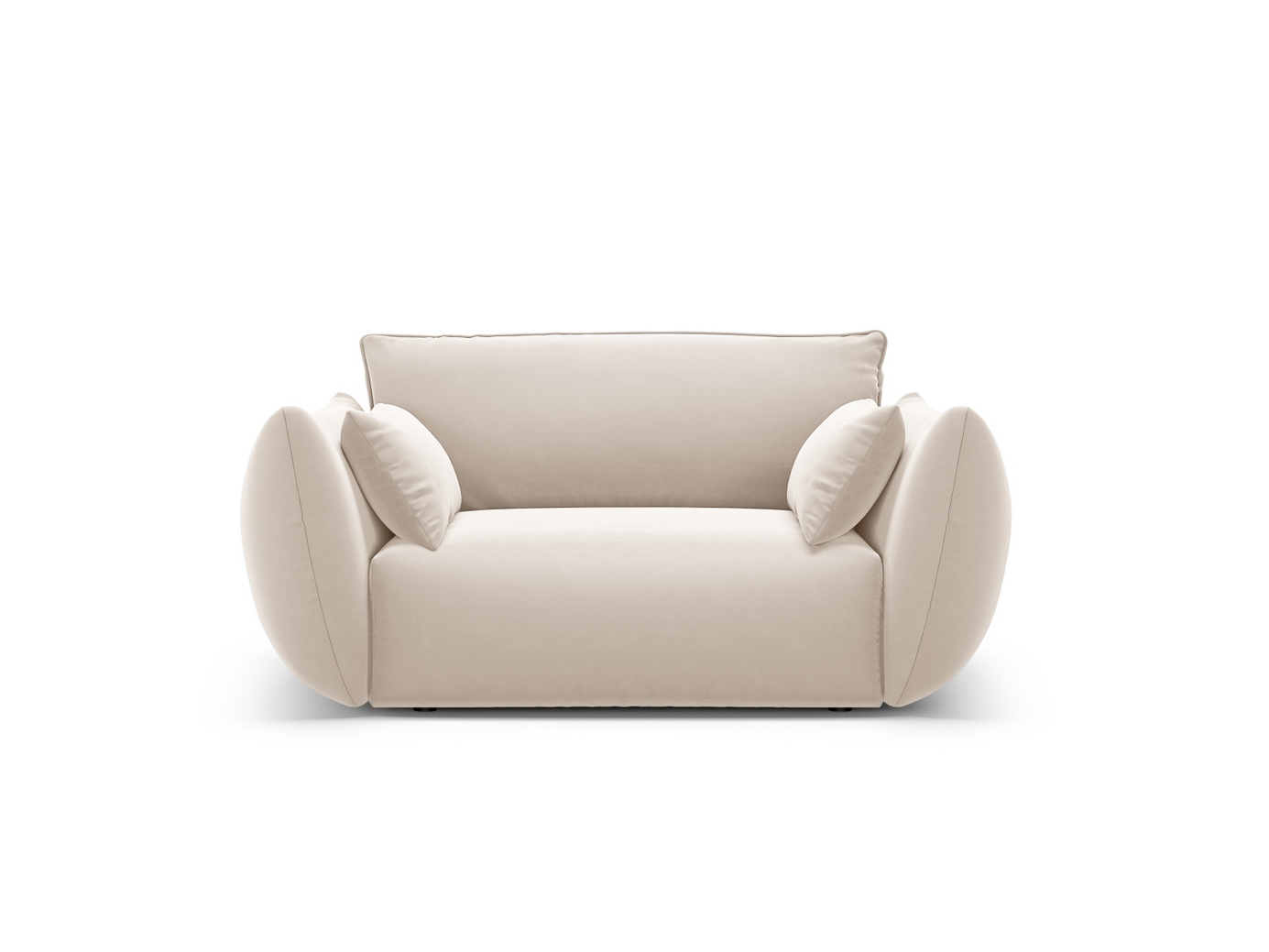 Cosmopolitan Design samettinojatuoli, Matera, 1-istuttava, 128 × 110 × 85 cm, Salvador, mustat muovijalat
