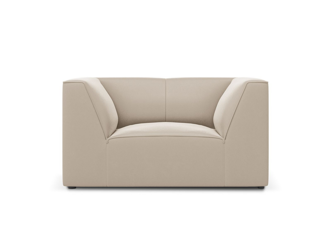 Cosmopolitan Design samettinojatuoli, Siena, 1-istuttava, 120 × 92 × 69 cm, Salvador, mustat muovijalat